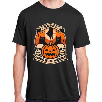 Happy Meowoween Scary Halloween Shirts Adult ChromaSoft Performance T-Shirt