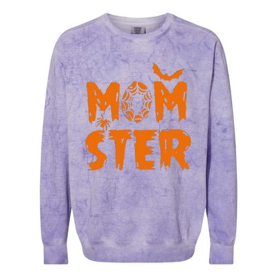 Halloween Momster Spider Bat Casual Mom Ster Colorblast Crewneck Sweatshirt