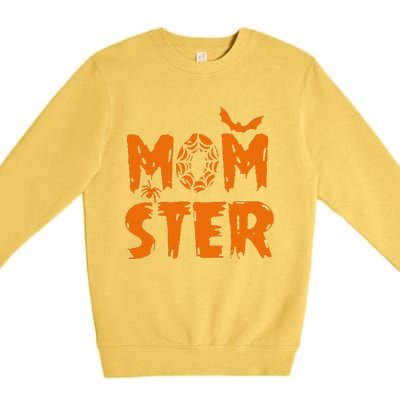 Halloween Momster Spider Bat Casual Mom Ster Premium Crewneck Sweatshirt