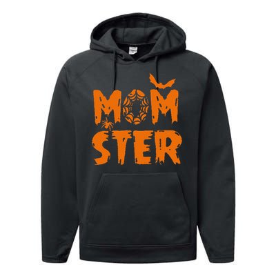 Halloween Momster Spider Bat Casual Mom Ster Performance Fleece Hoodie