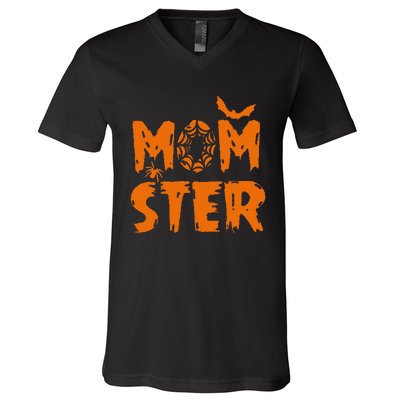 Halloween Momster Spider Bat Casual Mom Ster V-Neck T-Shirt