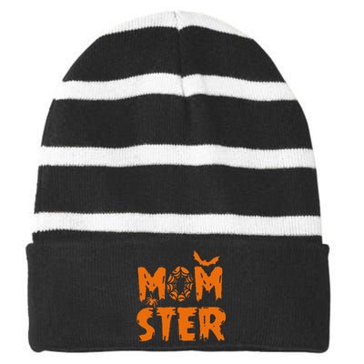 Halloween Momster Spider Bat Casual Mom Ster Striped Beanie with Solid Band