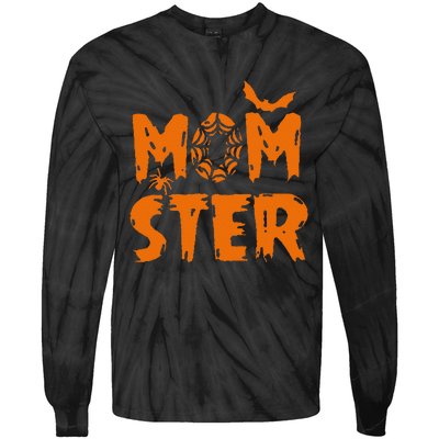 Halloween Momster Spider Bat Casual Mom Ster Tie-Dye Long Sleeve Shirt