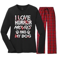 Horror Movies Scary Film Lovers Halloween Fans Thriller Women's Long Sleeve Flannel Pajama Set 