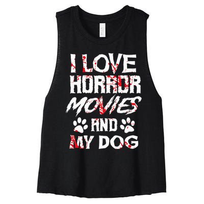 Horror Movies Scary Film Lovers Halloween Fans Thriller Women's Racerback Cropped Tank