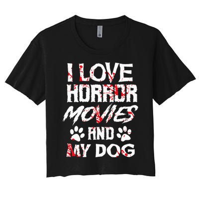 Horror Movies Scary Film Lovers Halloween Fans Thriller Women's Crop Top Tee