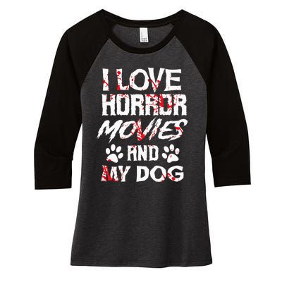 Horror Movies Scary Film Lovers Halloween Fans Thriller Women's Tri-Blend 3/4-Sleeve Raglan Shirt