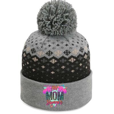 Hot Mom Summer Palms Tree Vintage Leopard Hot Mom Summer The Baniff Cuffed Pom Beanie