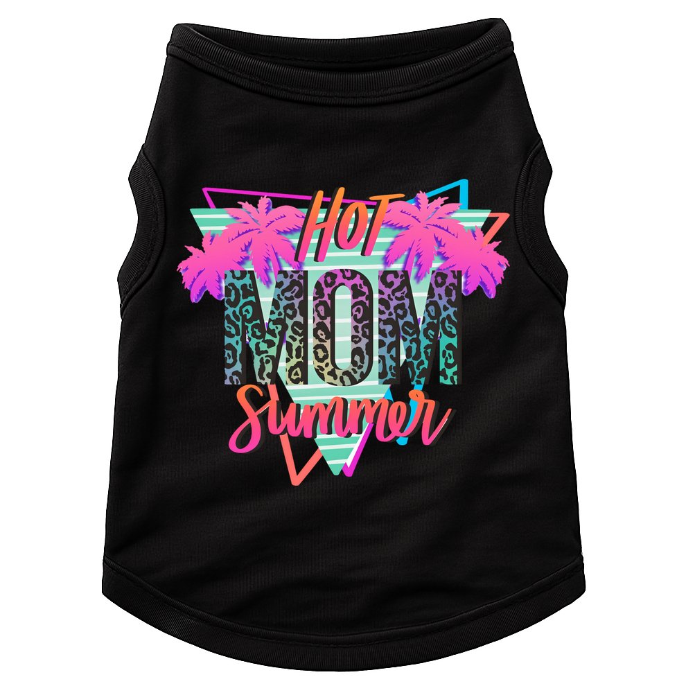 Hot Mom Summer Palms Tree Vintage Leopard Hot Mom Summer Doggie Tank