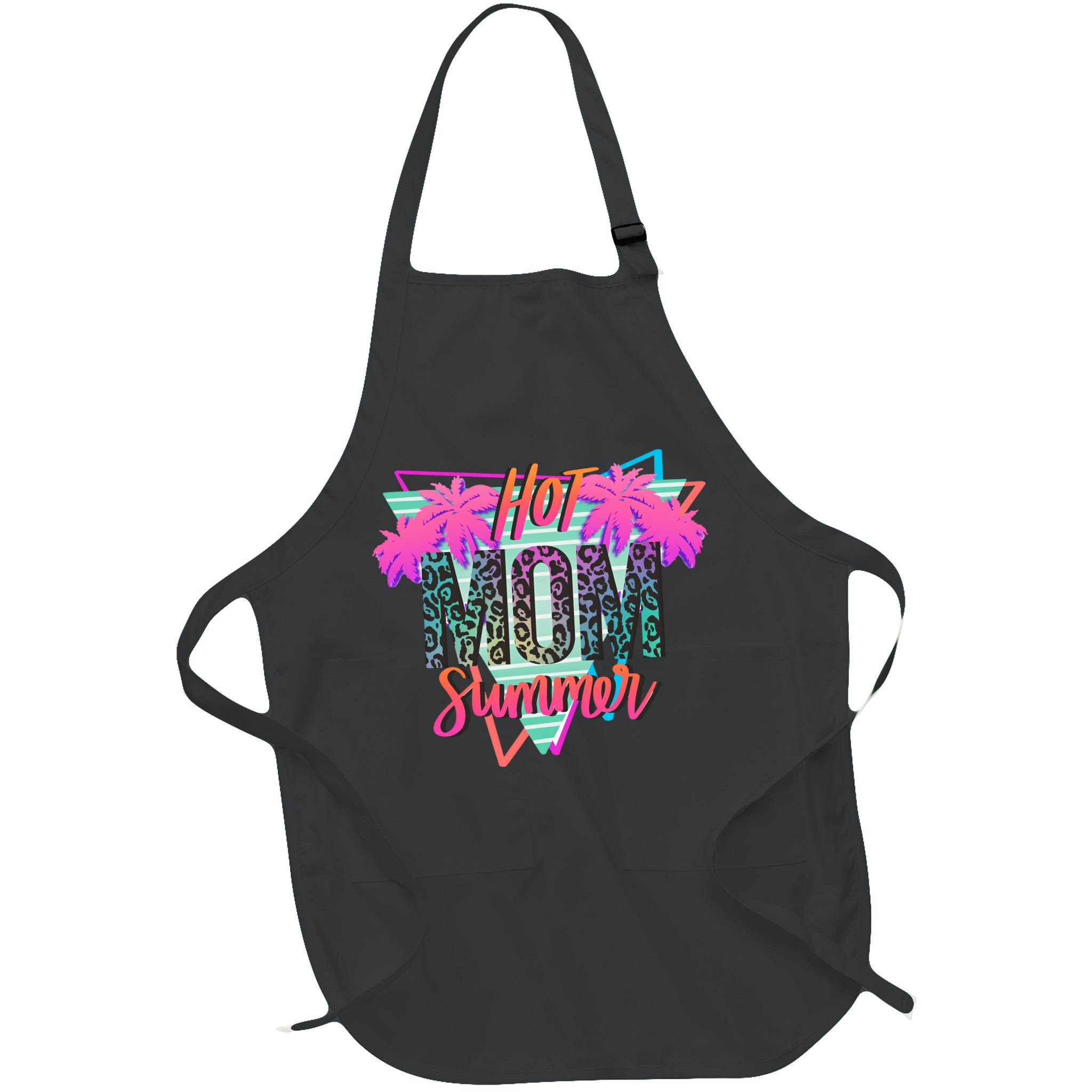 Hot Mom Summer Palms Tree Vintage Leopard Hot Mom Summer Apron