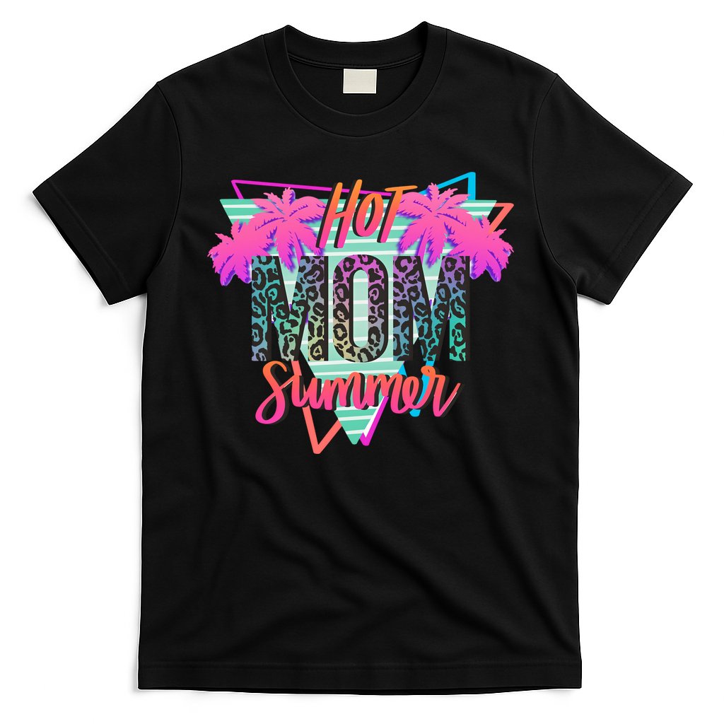 Hot Mom Summer Palms Tree Vintage Leopard Hot Mom Summer T-Shirt
