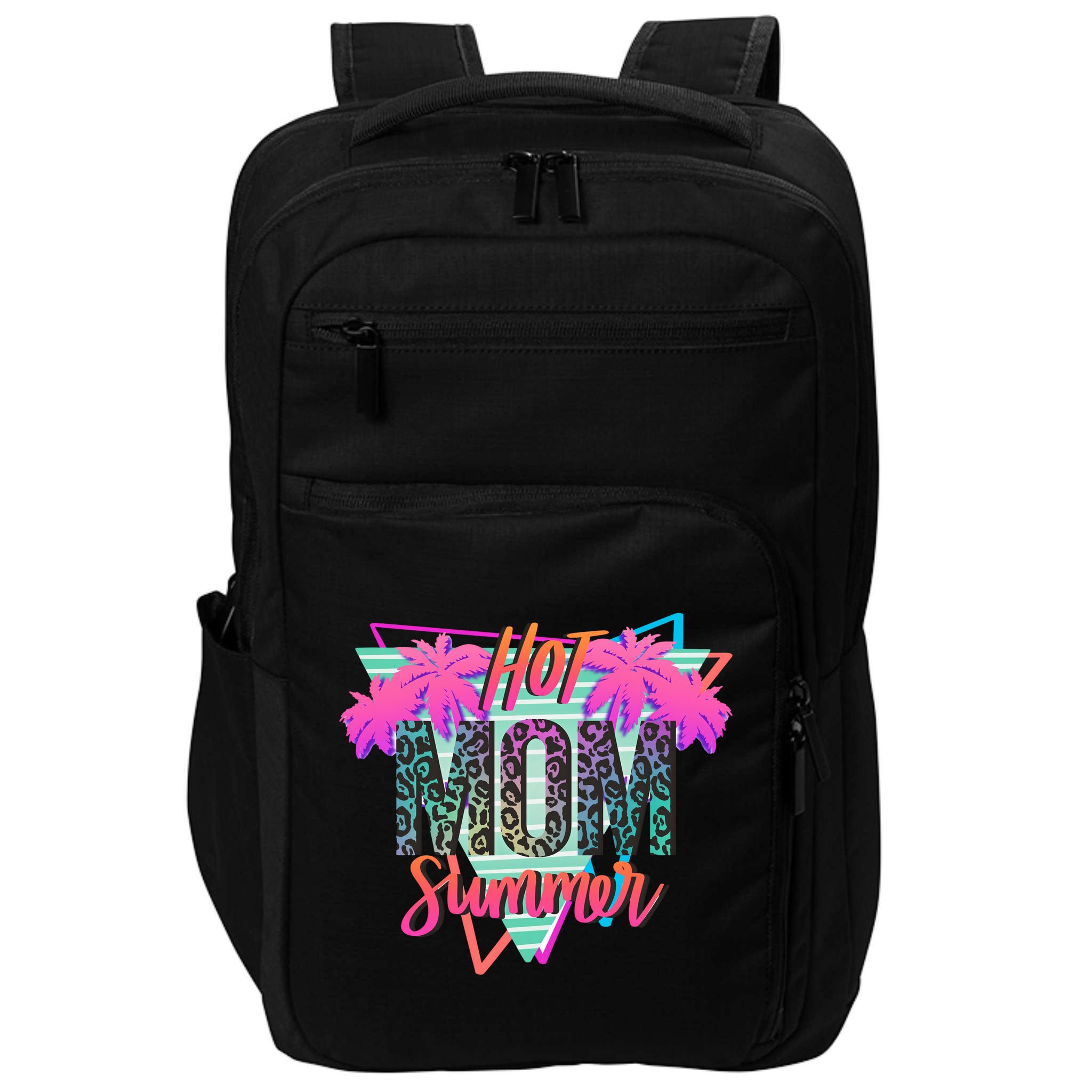 Hot Mom Summer Palms Tree Vintage Leopard Hot Mom Summer Impact Tech Backpack