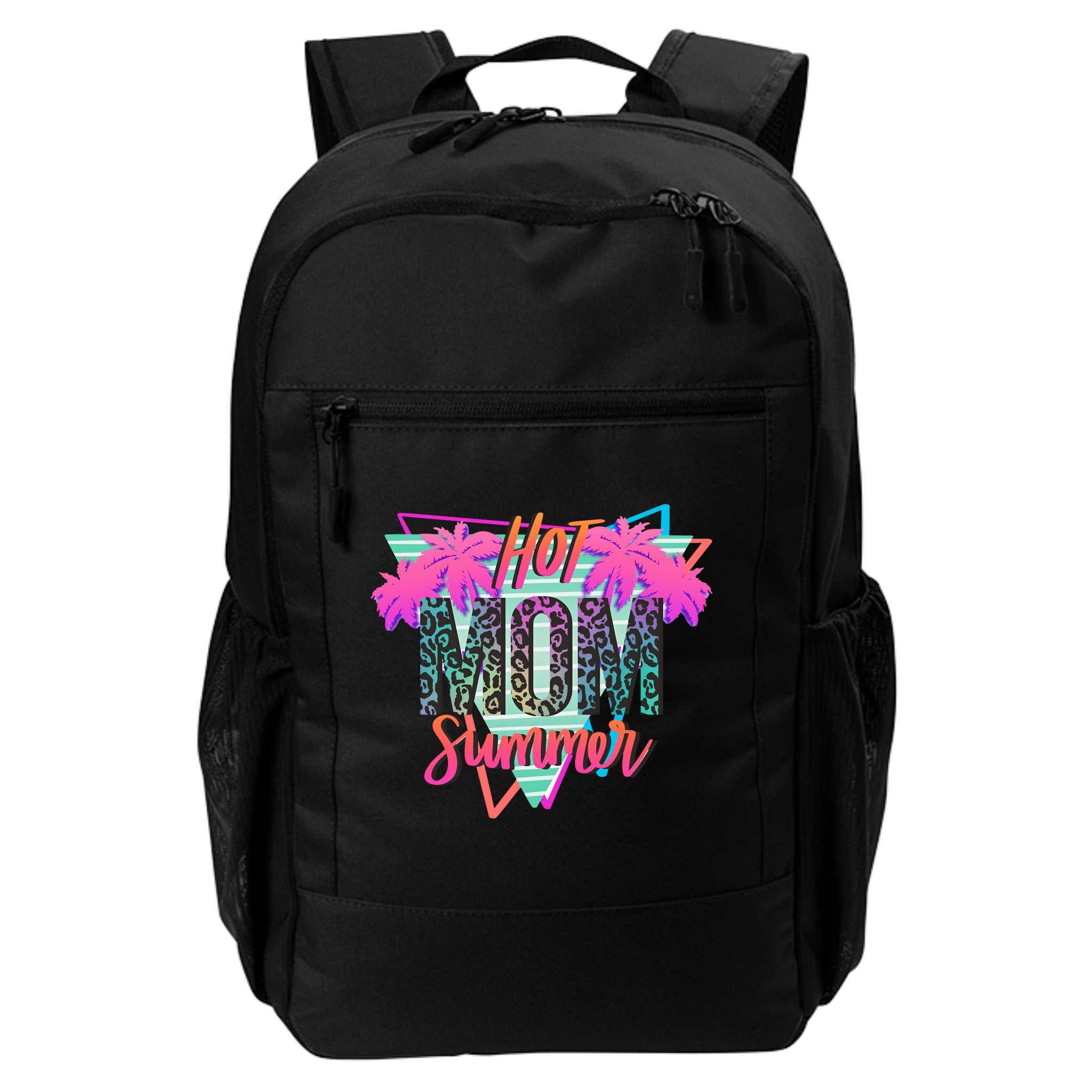 Hot Mom Summer Palms Tree Vintage Leopard Hot Mom Summer Backpack