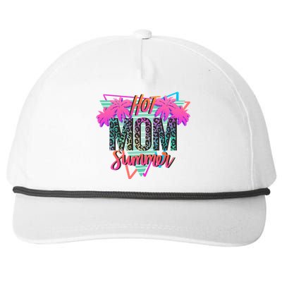 Hot Mom Summer Palms Tree Vintage Leopard Hot Mom Summer Snapback Five-Panel Rope Hat