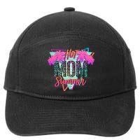 Hot Mom Summer Palms Tree Vintage Leopard Hot Mom Summer 7-Panel Snapback Hat