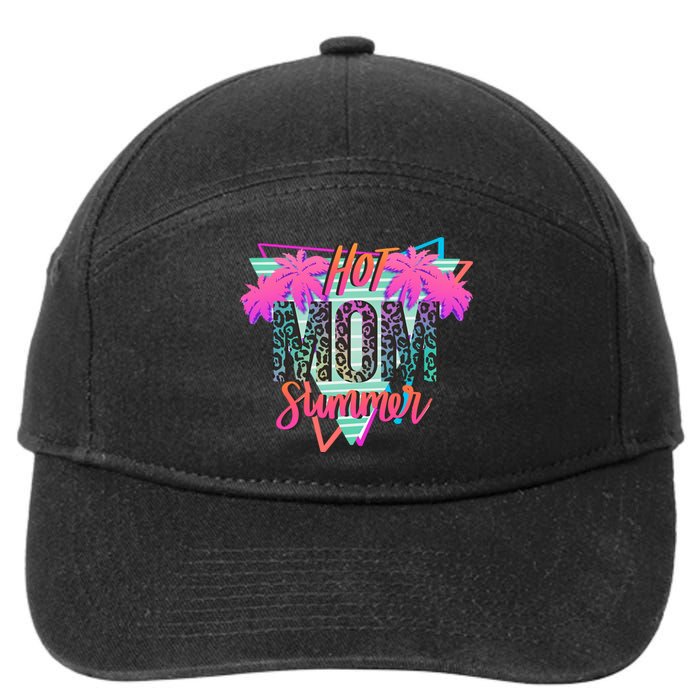 Hot Mom Summer Palms Tree Vintage Leopard Hot Mom Summer 7-Panel Snapback Hat