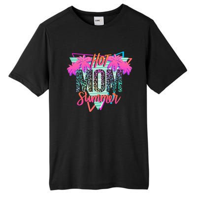 Hot Mom Summer Palms Tree Vintage Leopard Hot Mom Summer Tall Fusion ChromaSoft Performance T-Shirt