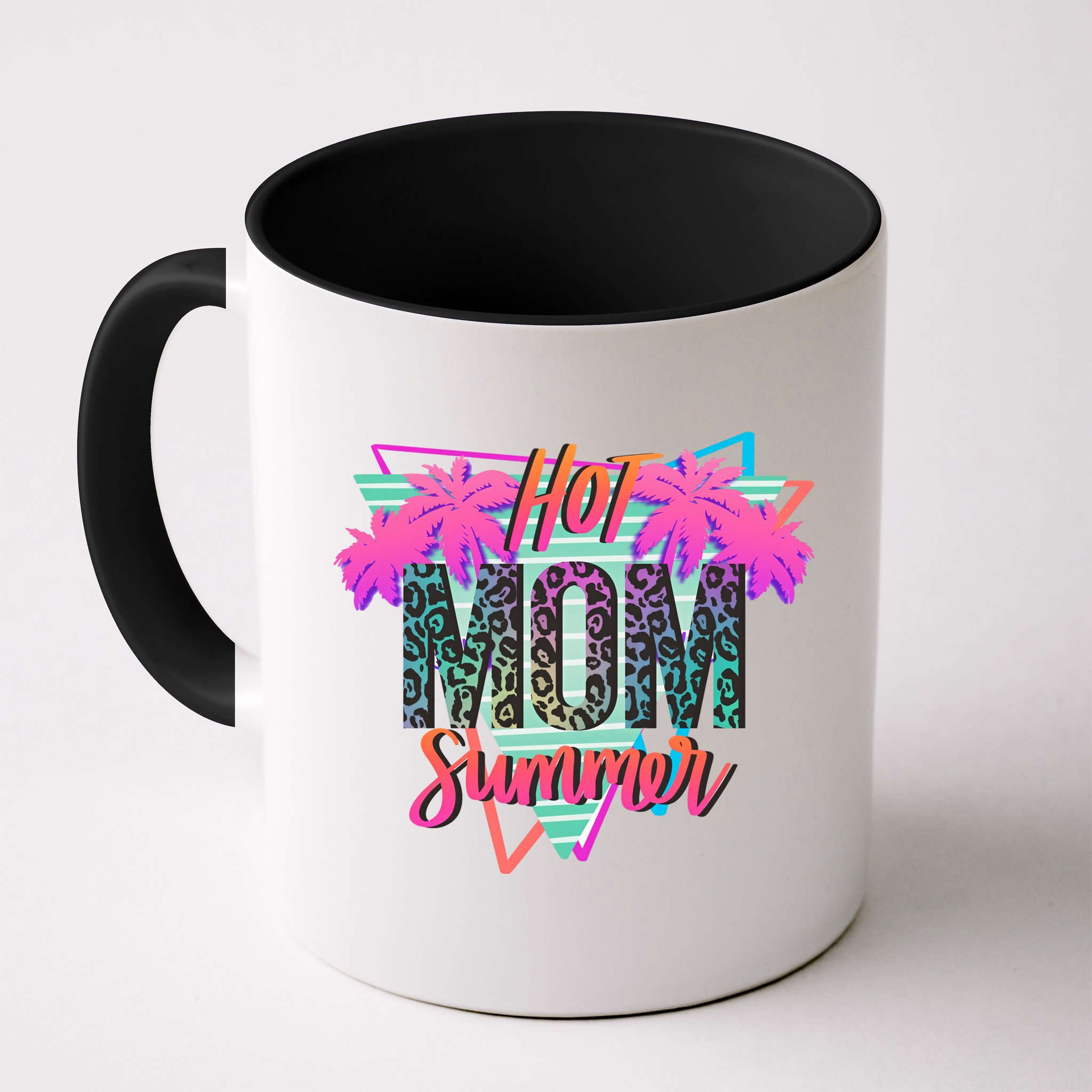 Hot Mom Summer Palms Tree Vintage Leopard Hot Mom Summer Mug