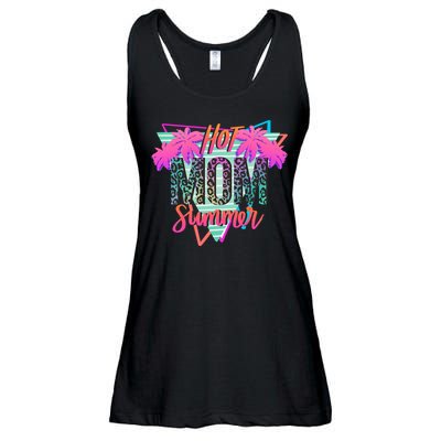 Hot Mom Summer Palms Tree Vintage Leopard Hot Mom Summer Ladies Essential Flowy Tank