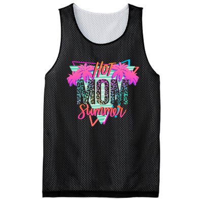 Hot Mom Summer Palms Tree Vintage Leopard Hot Mom Summer Mesh Reversible Basketball Jersey Tank