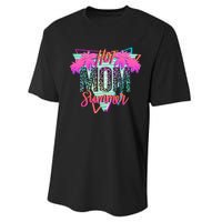 Hot Mom Summer Palms Tree Vintage Leopard Hot Mom Summer Performance Sprint T-Shirt