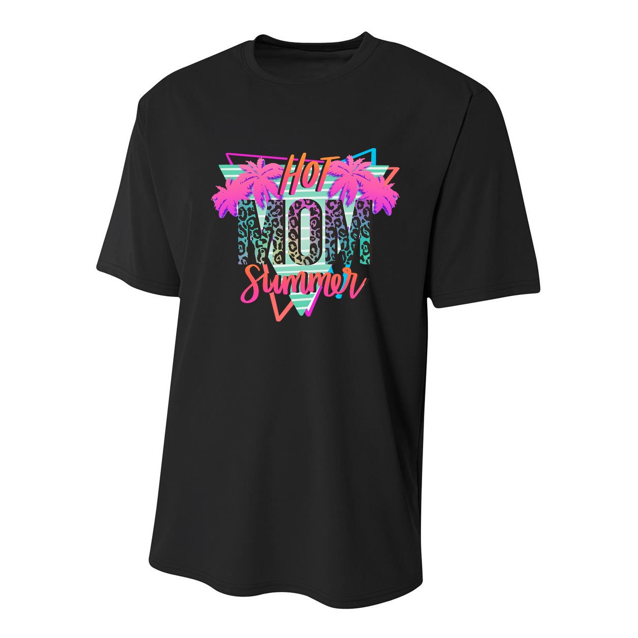 Hot Mom Summer Palms Tree Vintage Leopard Hot Mom Summer Youth Performance Sprint T-Shirt