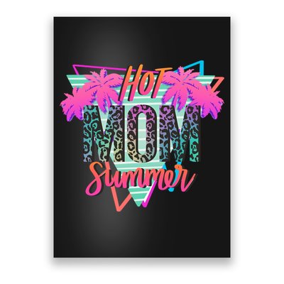 Hot Mom Summer Palms Tree Vintage Leopard Hot Mom Summer Poster