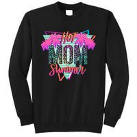 Hot Mom Summer Palms Tree Vintage Leopard Hot Mom Summer Tall Sweatshirt