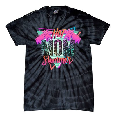 Hot Mom Summer Palms Tree Vintage Leopard Hot Mom Summer Tie-Dye T-Shirt