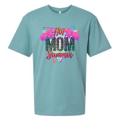 Hot Mom Summer Palms Tree Vintage Leopard Hot Mom Summer Sueded Cloud Jersey T-Shirt