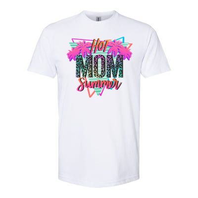 Hot Mom Summer Palms Tree Vintage Leopard Hot Mom Summer Softstyle CVC T-Shirt