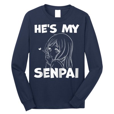 He's My Senpai Funny Anime Matching Couple Girlfriend Gift Zip Hoodie Long Sleeve Shirt