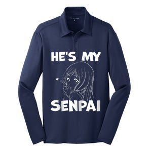 He's My Senpai Funny Anime Matching Couple Girlfriend Gift Zip Hoodie Silk Touch Performance Long Sleeve Polo