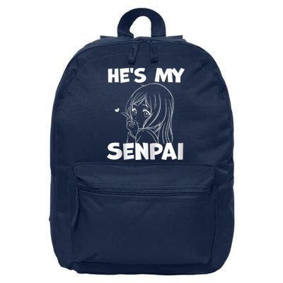 He's My Senpai Funny Anime Matching Couple Girlfriend Gift Zip Hoodie 16 in Basic Backpack