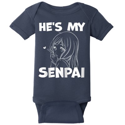 He's My Senpai Funny Anime Matching Couple Girlfriend Gift Zip Hoodie Baby Bodysuit