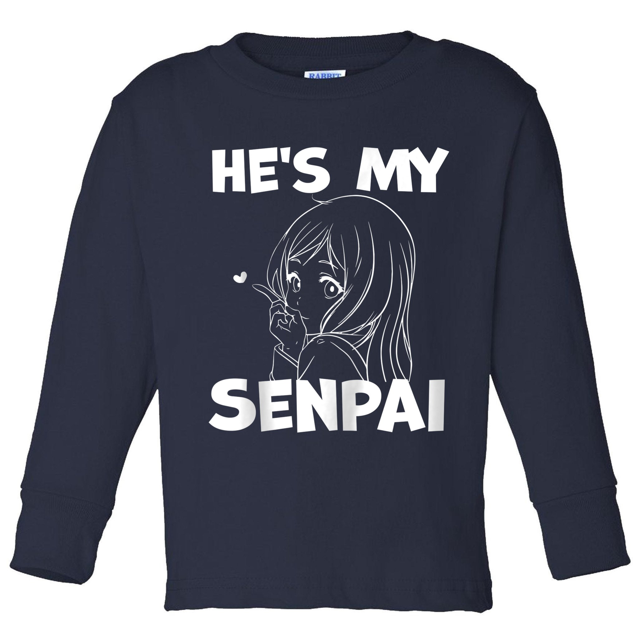He's My Senpai Funny Anime Matching Couple Girlfriend Gift Zip Hoodie Toddler Long Sleeve Shirt