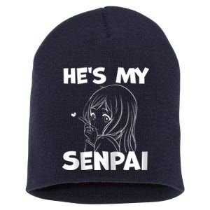 He's My Senpai Funny Anime Matching Couple Girlfriend Gift Zip Hoodie Short Acrylic Beanie