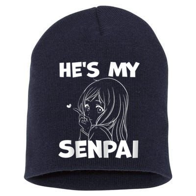 He's My Senpai Funny Anime Matching Couple Girlfriend Gift Zip Hoodie Short Acrylic Beanie