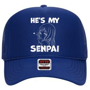 He's My Senpai Funny Anime Matching Couple Girlfriend Gift Zip Hoodie High Crown Mesh Back Trucker Hat