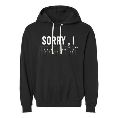 Hidden Message Sorry I-DGAF Chords Guitar Garment-Dyed Fleece Hoodie