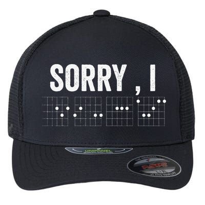 Hidden Message Sorry I-DGAF Chords Guitar Flexfit Unipanel Trucker Cap