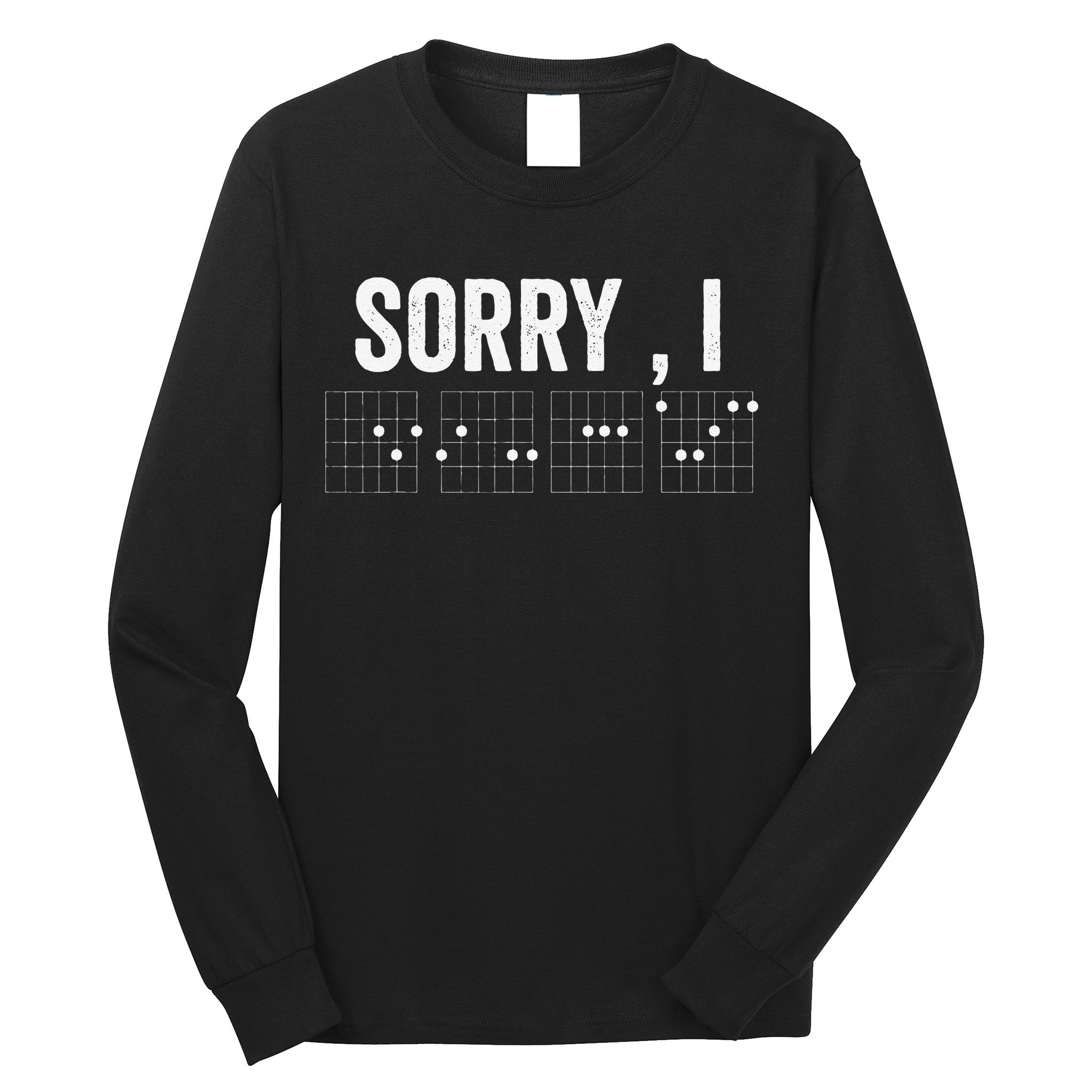 Hidden Message Sorry I-DGAF Chords Guitar Long Sleeve Shirt