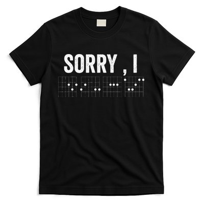Hidden Message Sorry I-DGAF Chords Guitar T-Shirt