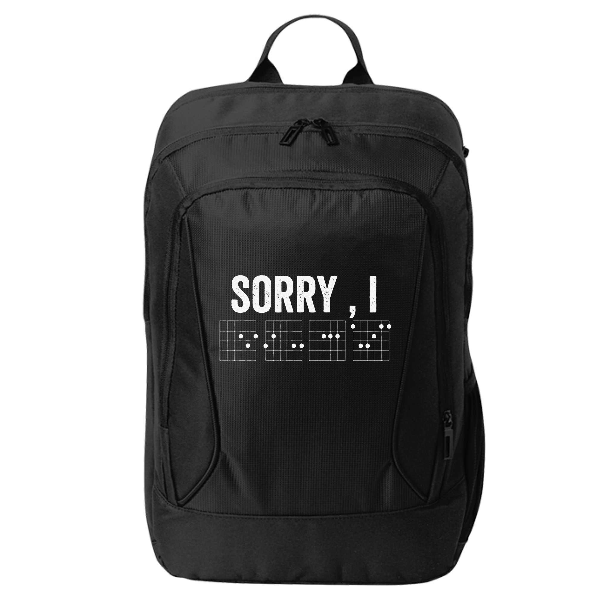 Hidden Message Sorry I-DGAF Chords Guitar City Backpack