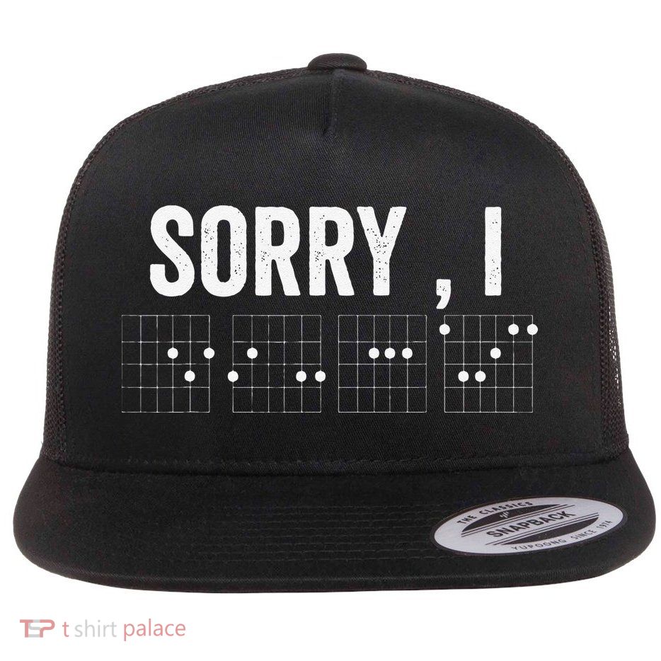 Hidden Message Sorry I-DGAF Chords Guitar Flatbill Hat