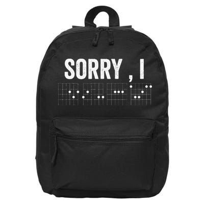 Hidden Message Sorry I-DGAF Chords Guitar 16 in Basic Backpack