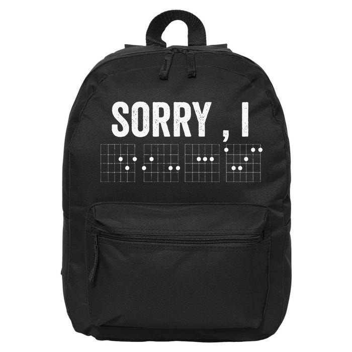 Hidden Message Sorry I-DGAF Chords Guitar 16 in Basic Backpack