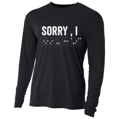 Hidden Message Sorry I-DGAF Chords Guitar Cooling Performance Long Sleeve Crew