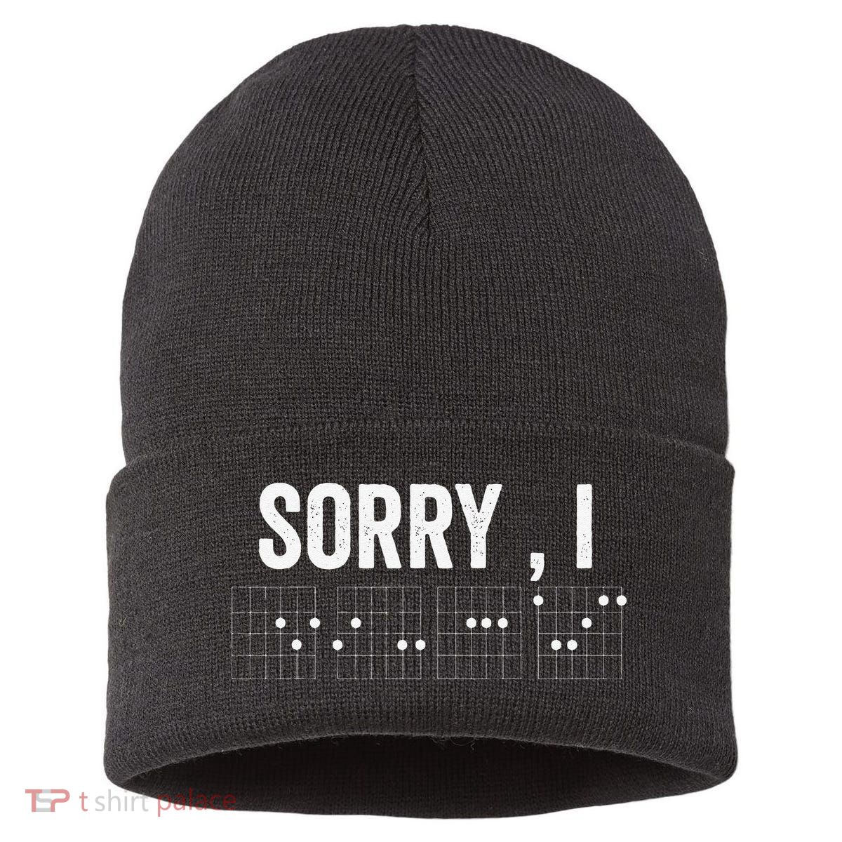 Hidden Message Sorry I-DGAF Chords Guitar Sustainable Knit Beanie