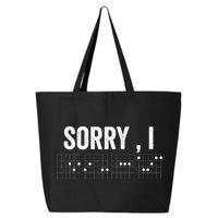 Hidden Message Sorry I-DGAF Chords Guitar 25L Jumbo Tote